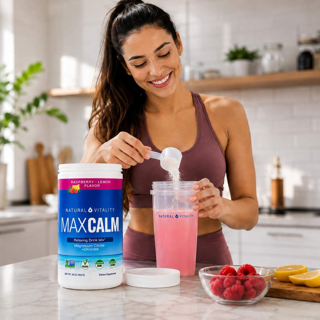💙 MAXCALM® – Magnesio Citrato + Glicinato | Bebida Relajante | Raspberry-Lemon 🍋🫐